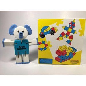 Vintage Avon Mottik Blocks & 4.75” Elton Elephant